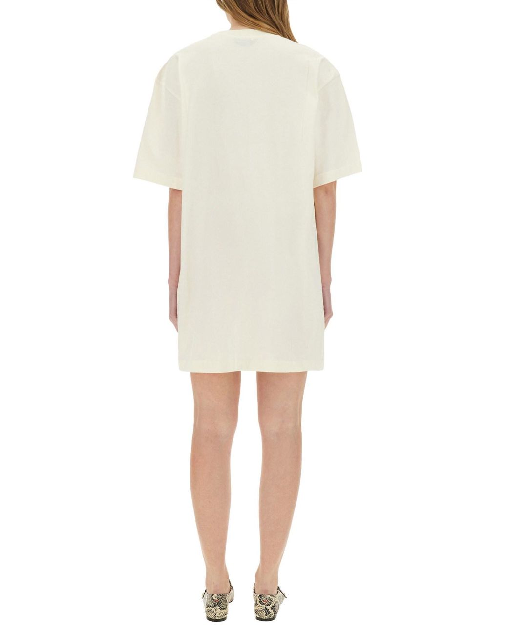 Abito Corto Con Logo di MSGM in White