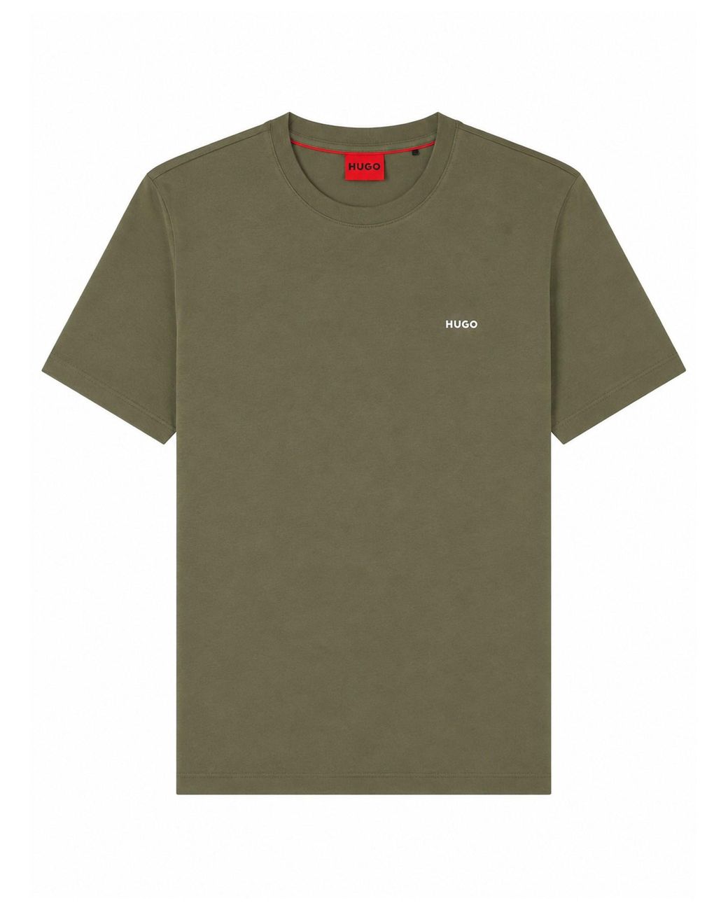 HUGO Green T-Shirt "Dero" Con Logo for men