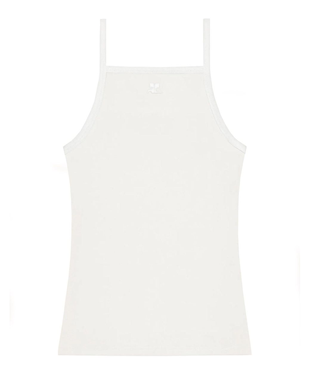 Courreges White Courregès Tank Top A Contrasto