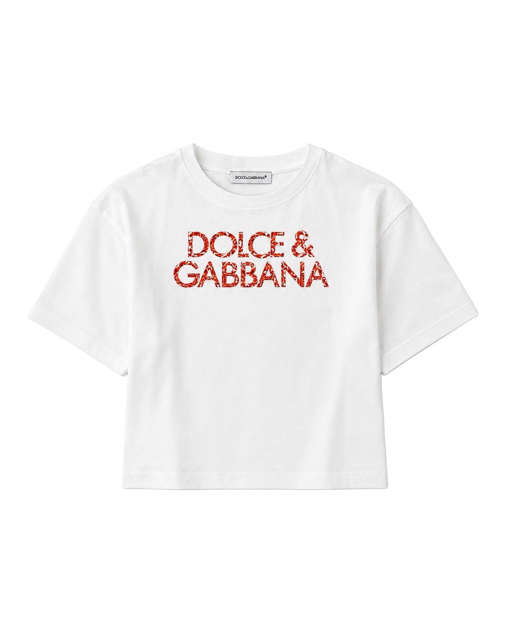 Dolce & Gabbana White T-Shirt Manica Corta Con Stampa