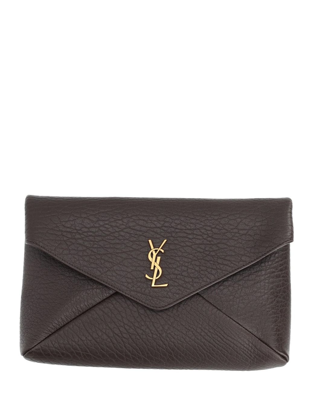 Saint Laurent Gray Pochette "Envelope Cassandre" Large