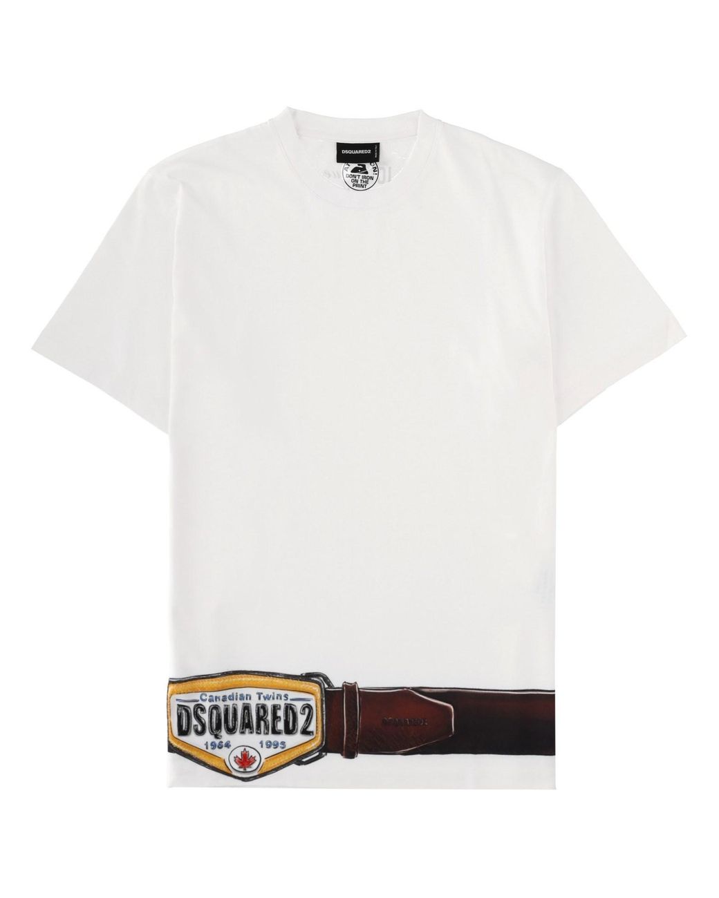 DSquared² White T-Shirt "Iconique" Con Stampa for men