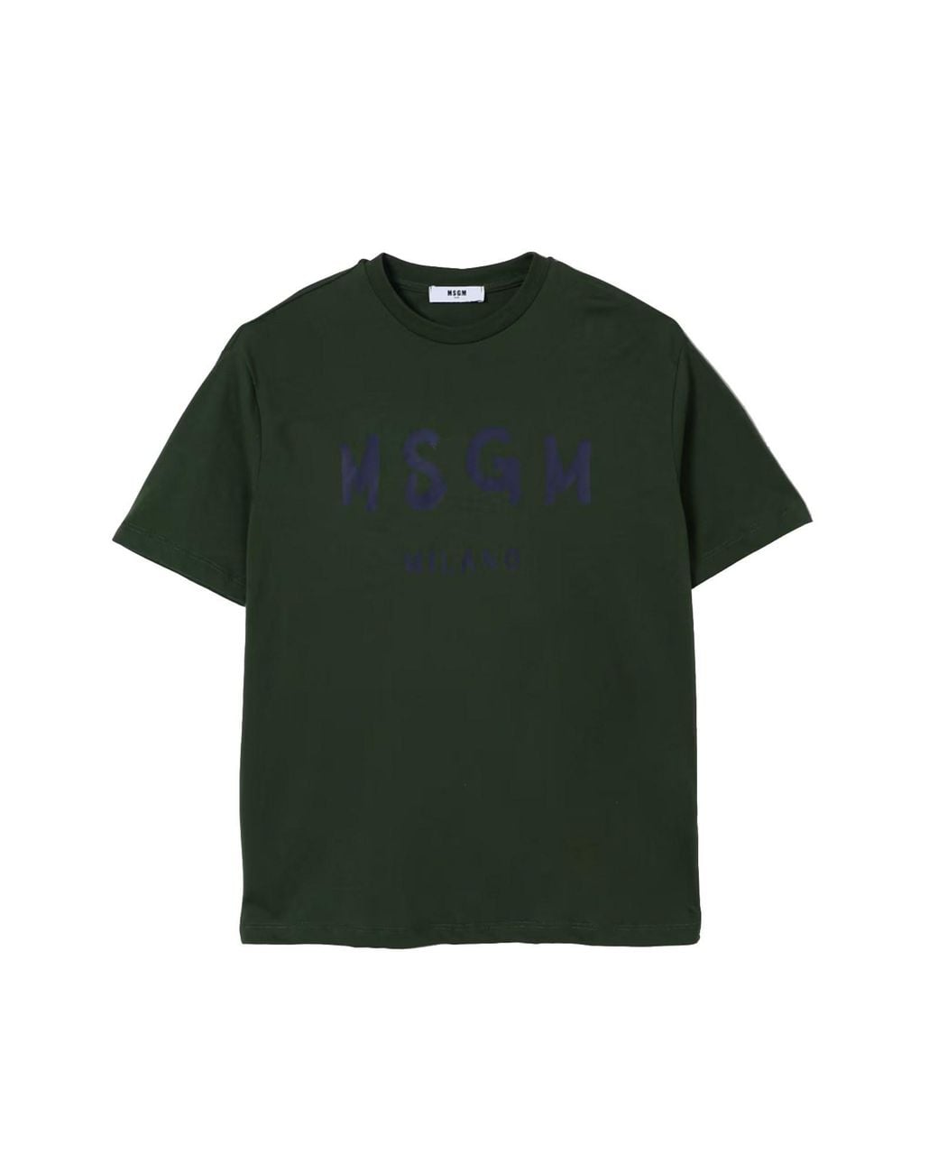 MSGM Green T-Shirt With Logo