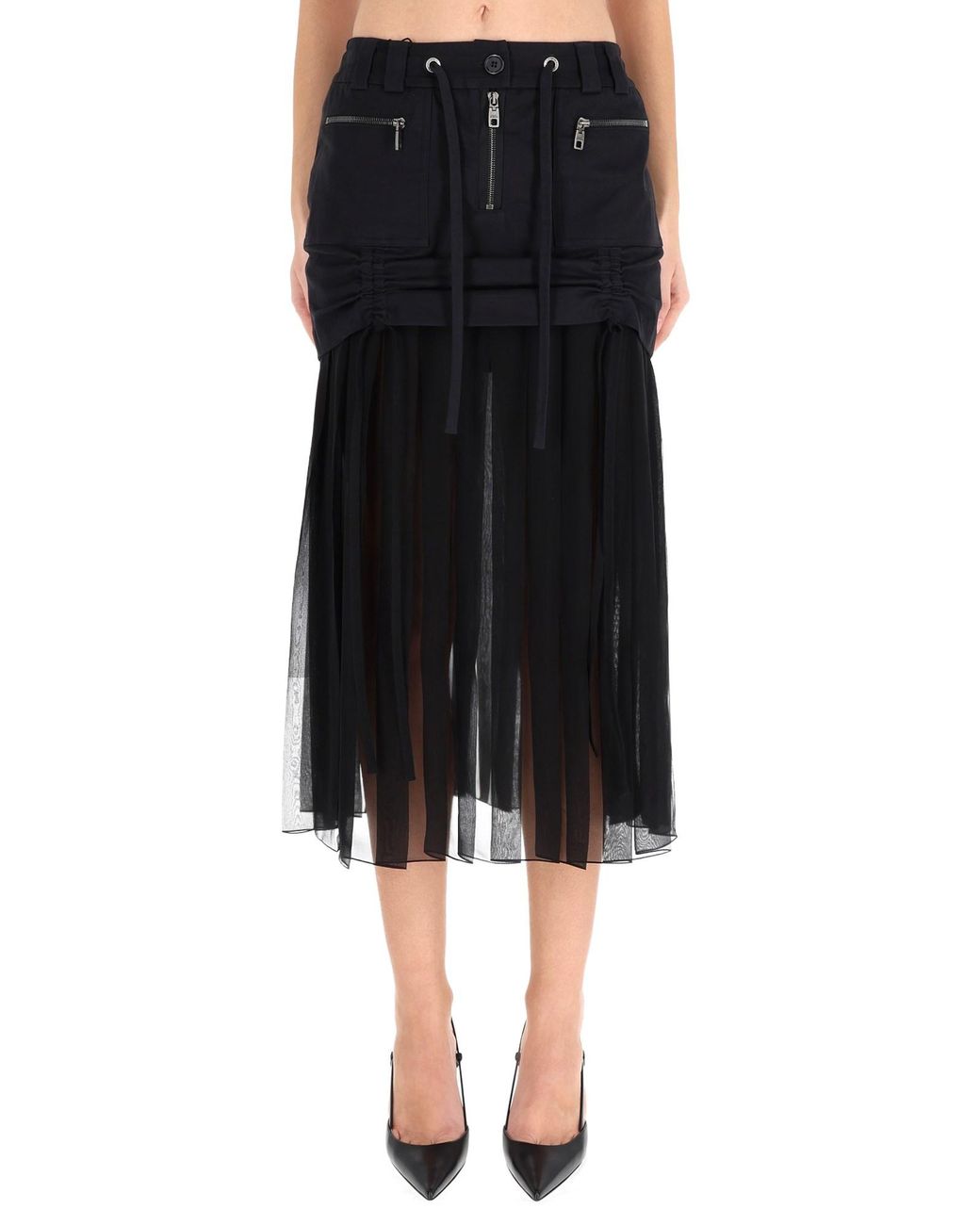 Dolce & Gabbana Black Dolce & Gabbana Silk Cotton Skirt