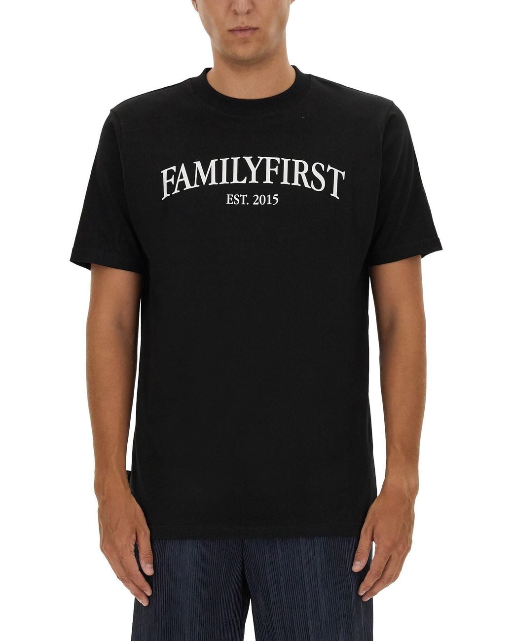 FAMILY FIRST Black T-Shirt With Logo for men
