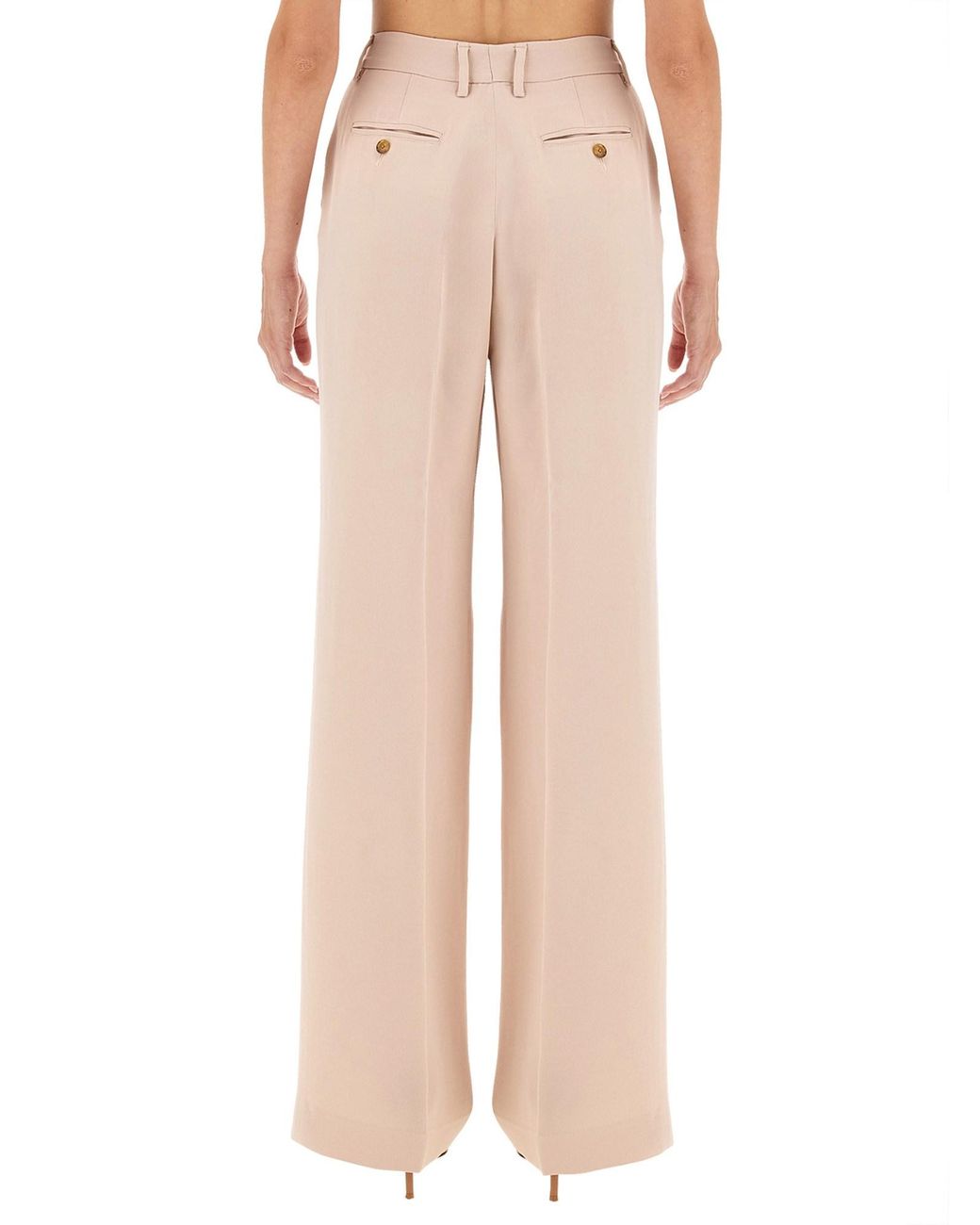 Satin Pants-Donna di Kiton in Natural