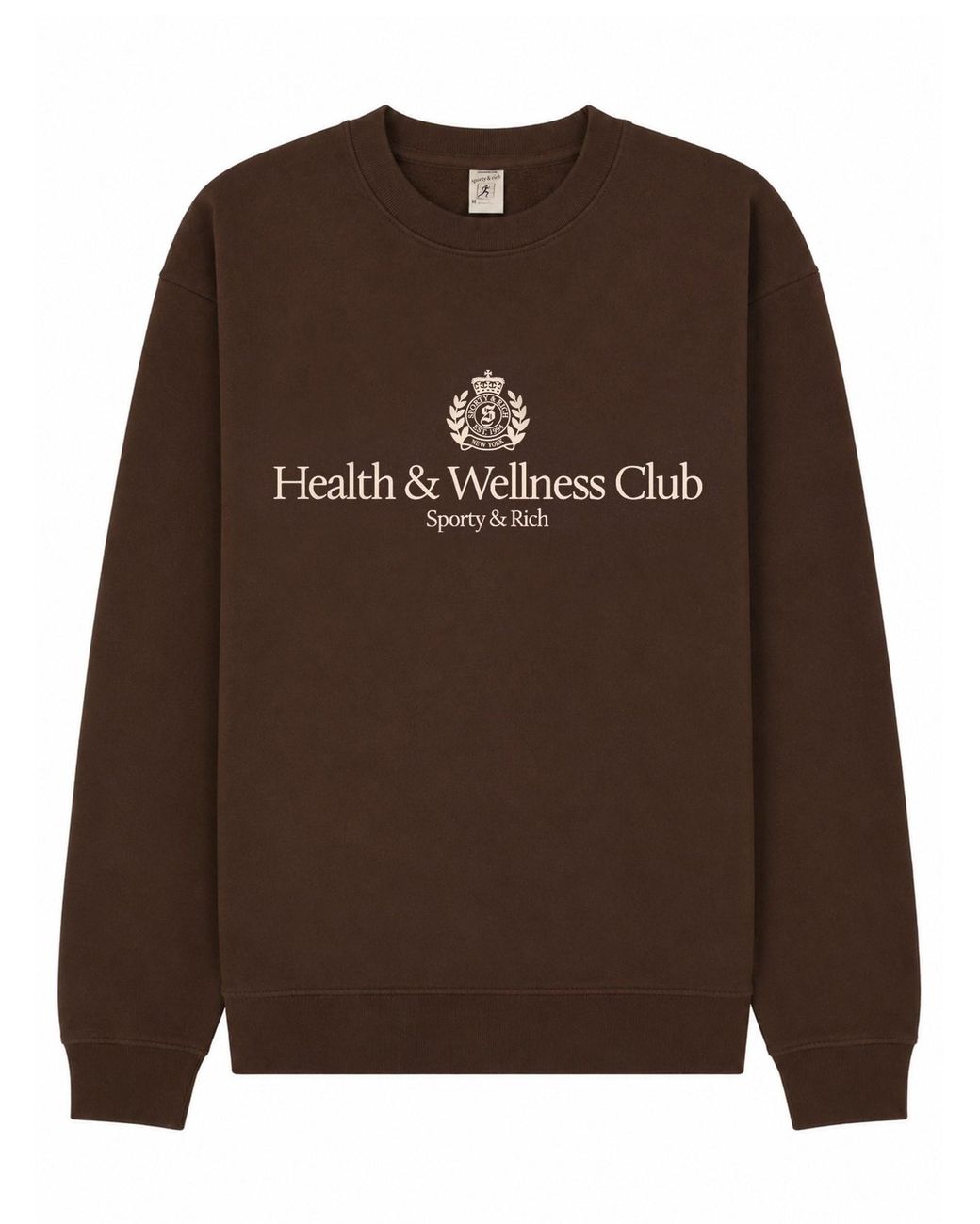 Sporty & Rich Brown Felpa Girocollo Con Logo
