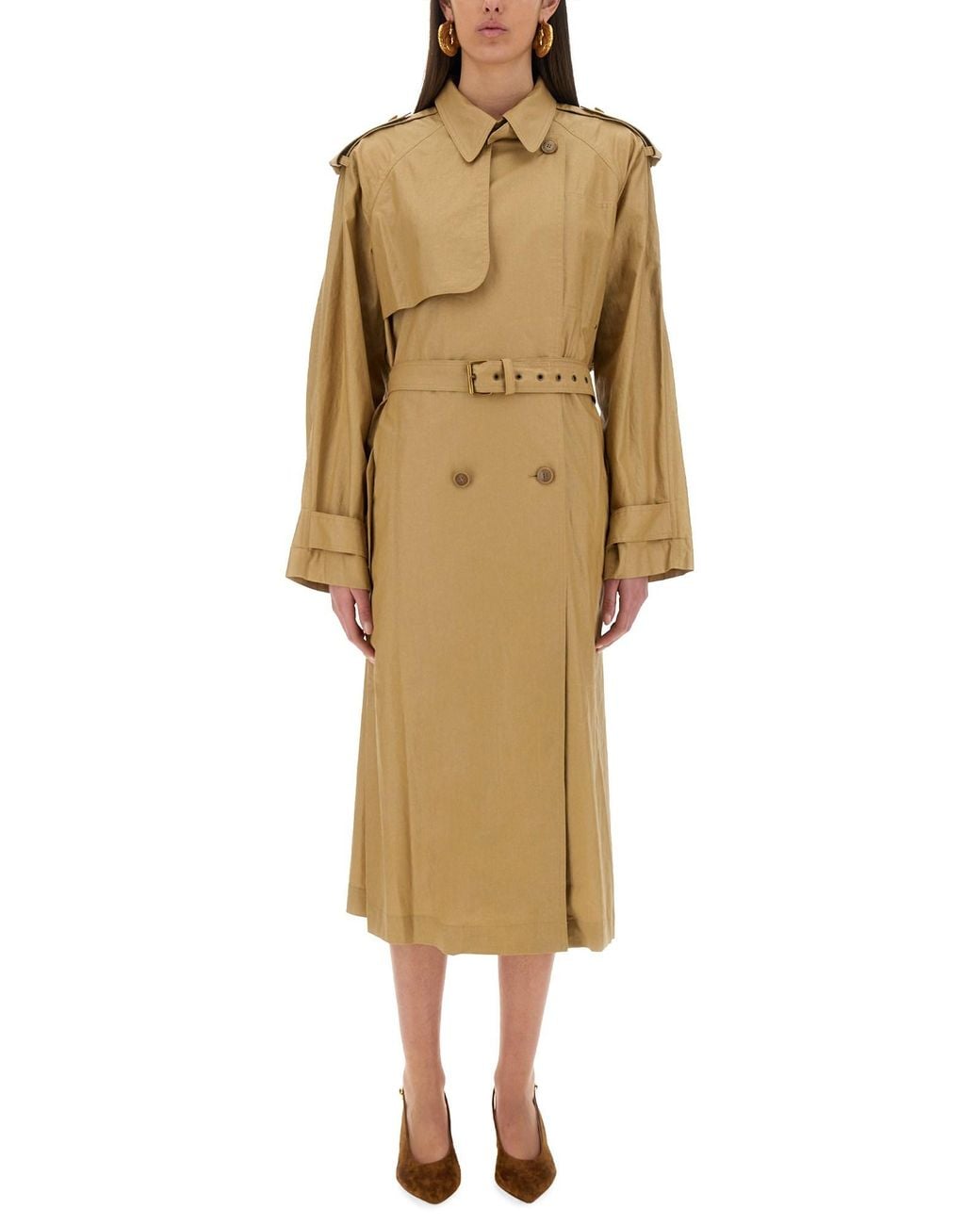 Isabel Marant Natural Effortless Linen Blend Trench Coat