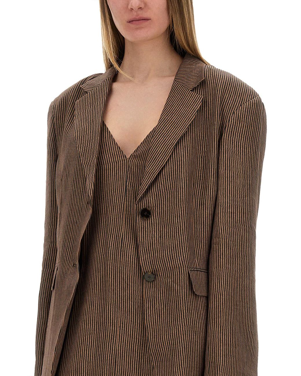 Blazer "Micro Stripes" di Alysi in Brown