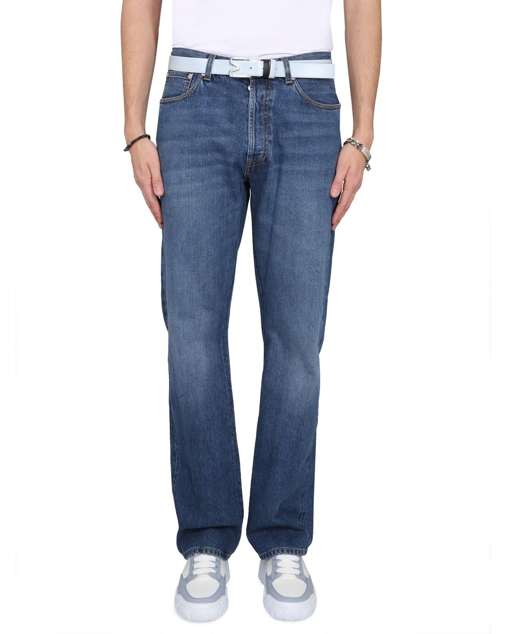 McQueen Blue Five Pocket Jeans for men
