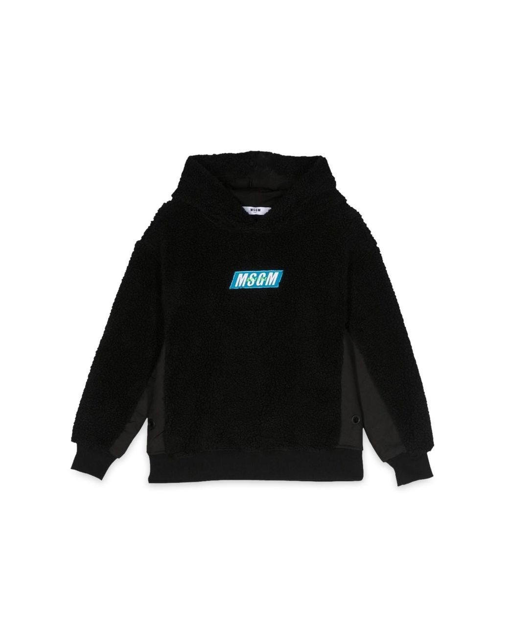MSGM Black Teddy Bear+Nylon Hoodie