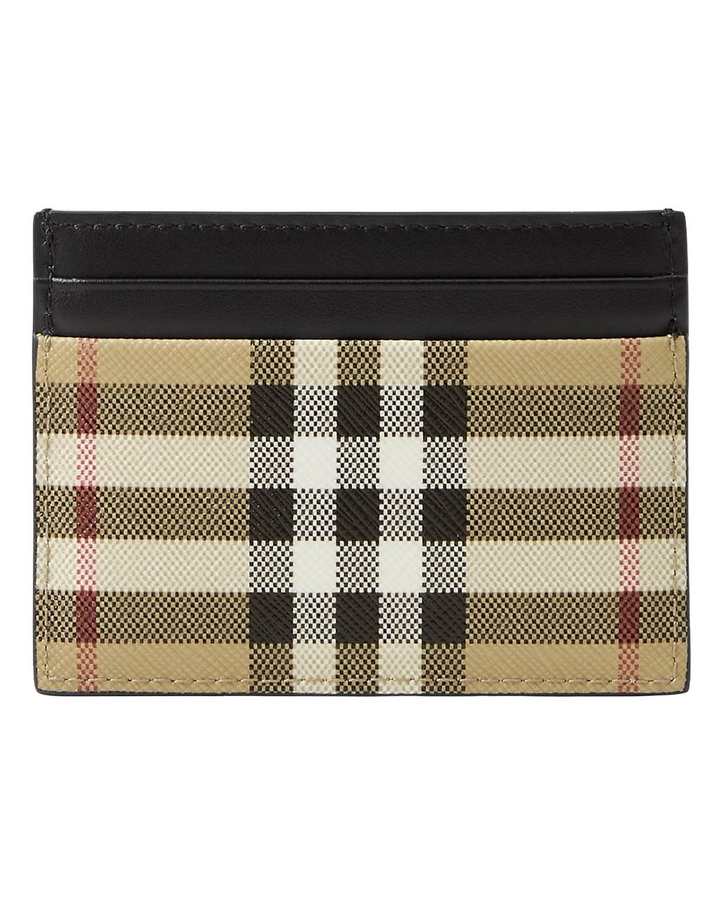 Burberry Black Card Holder "Check" for men
