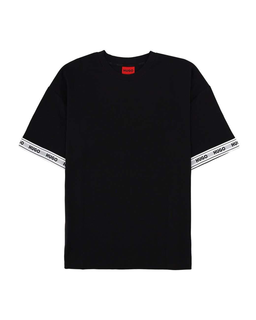 HUGO Black Cotton Elastane T-Shirt for men