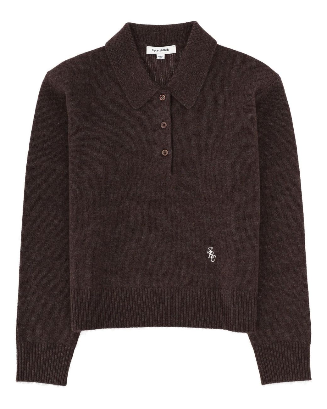 Sporty & Rich Brown Polo Shirt Cashmere