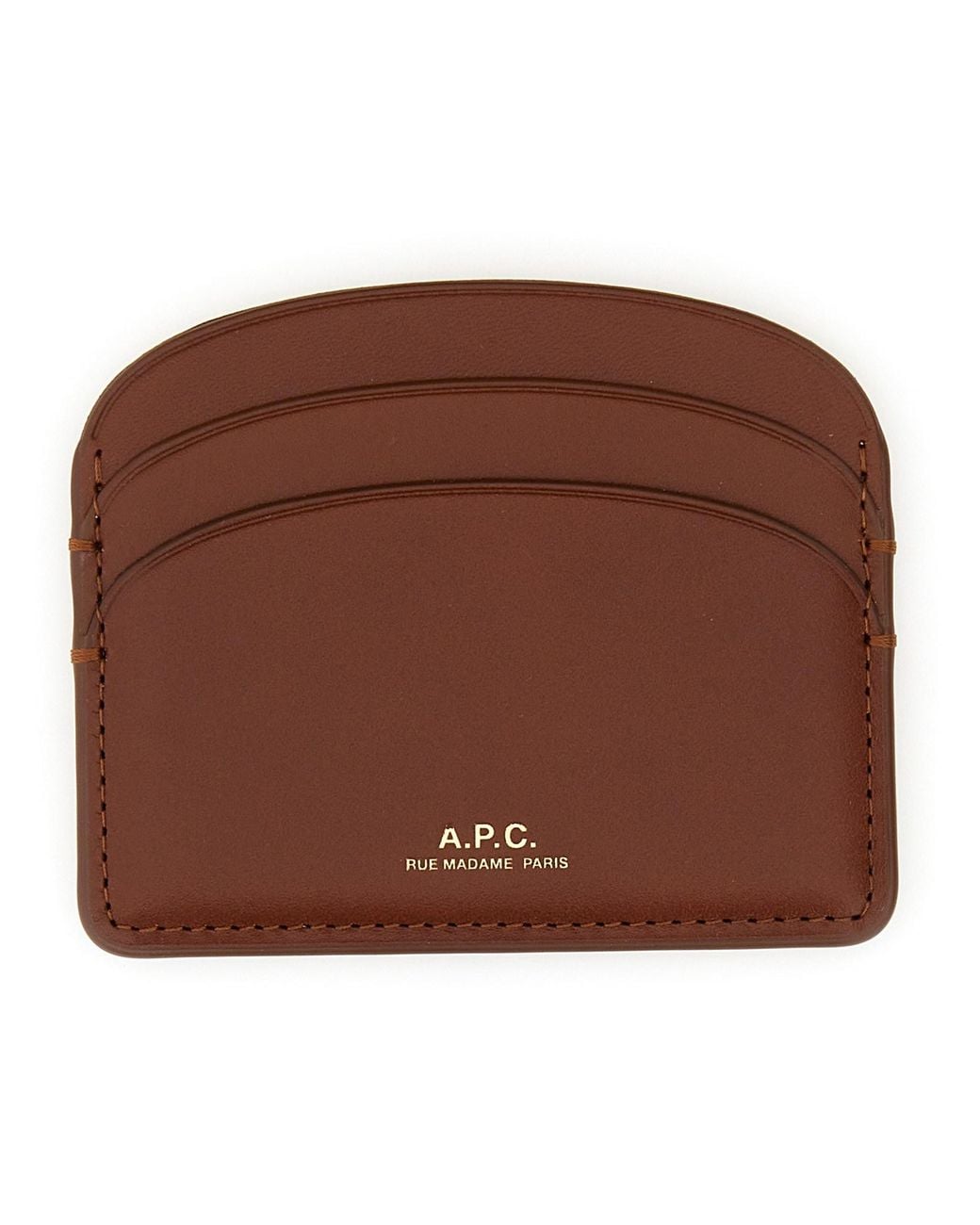 A.P.C. Brown Demi Lune Card Holder