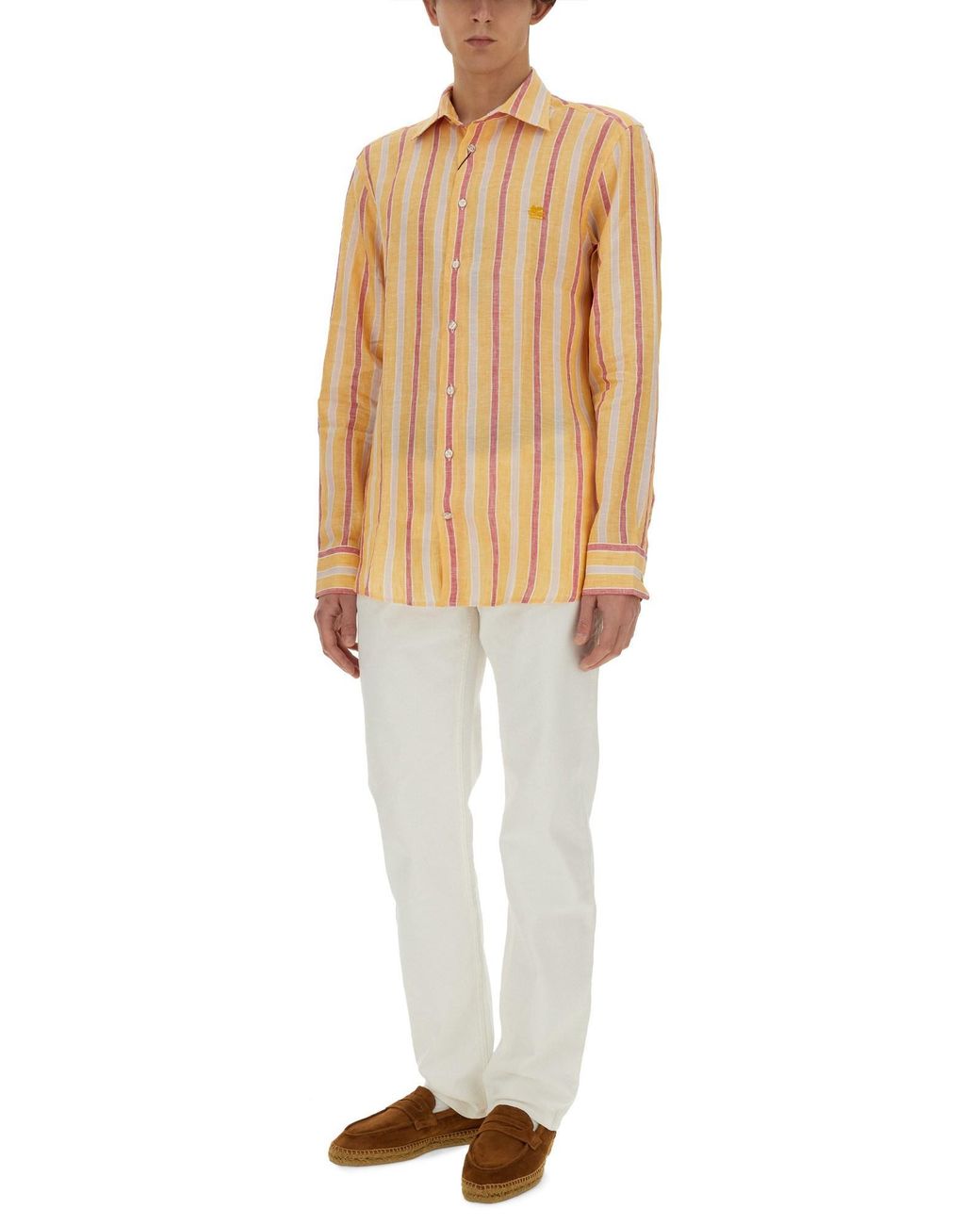 Camicia Con Logo Pegaso di Etro in Natural da Uomo