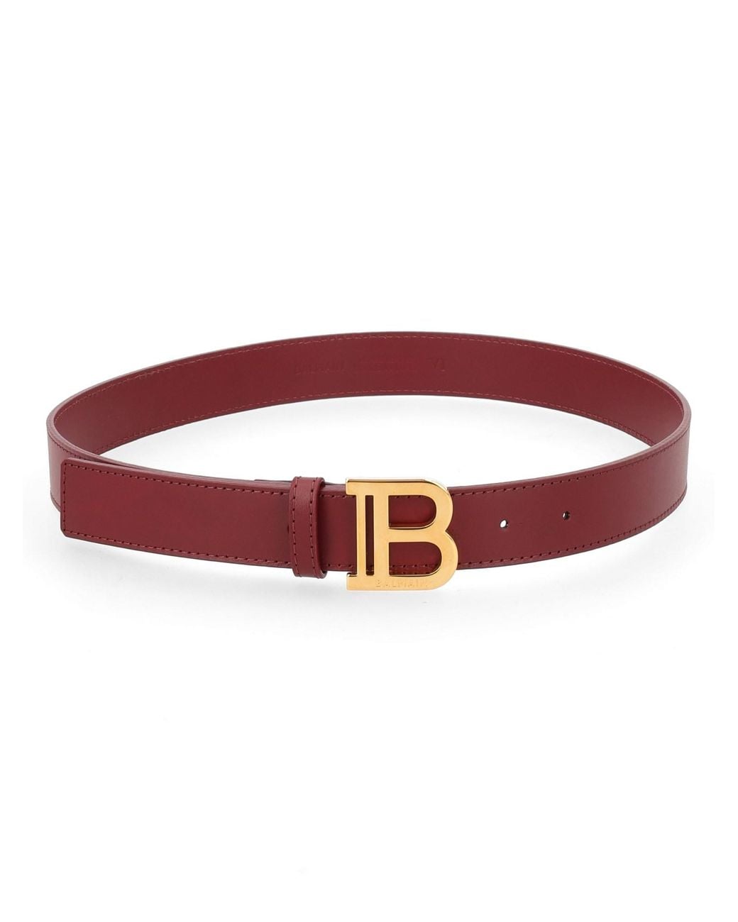 Balmain Red Cintura Con Fibbia Logo