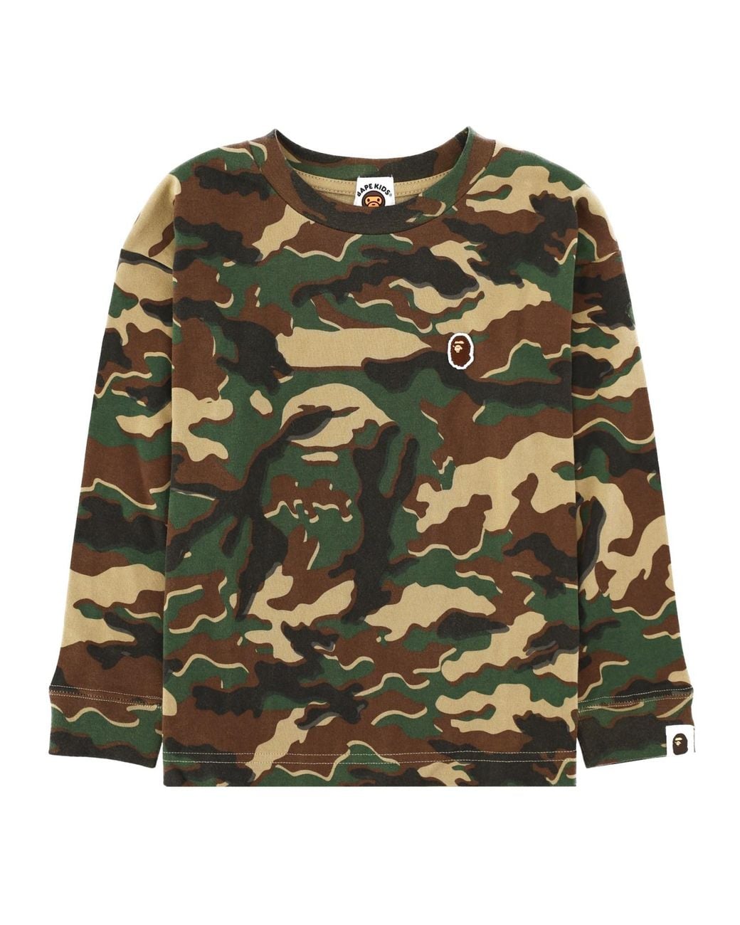 A Bathing Ape Green Felpa Mimetica "One Point"
