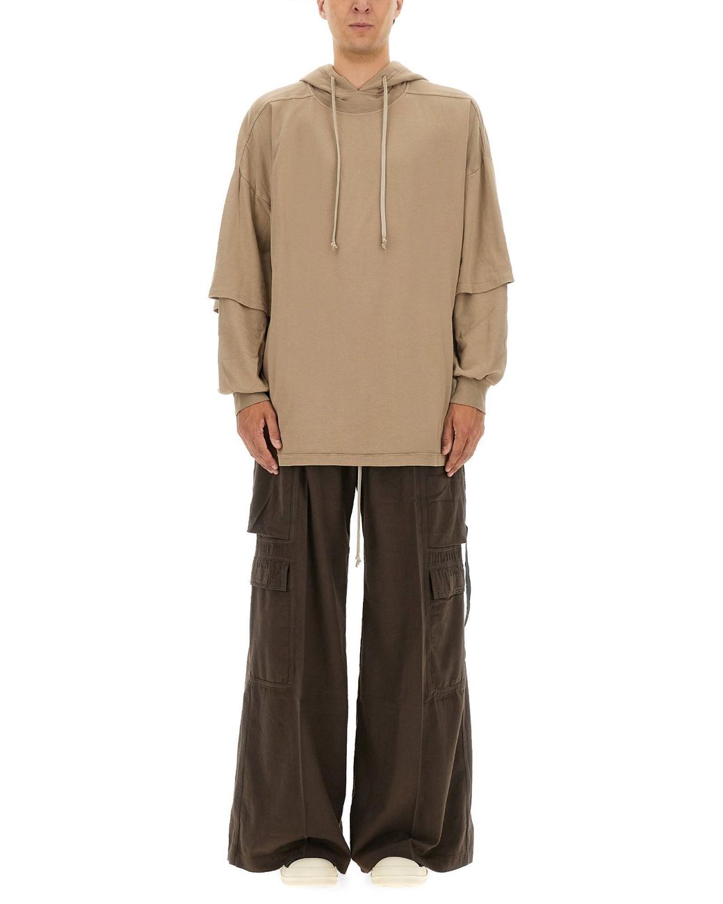 Rick Owens Natural Tommy Hustler" Hoodie for men