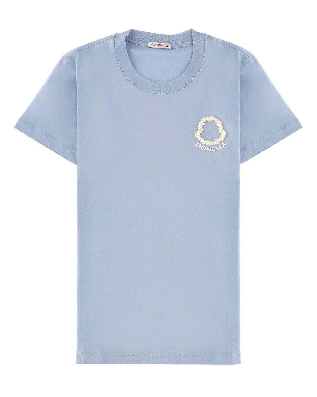 Moncler T-Shirt Con Logo Ricamato in Blue | Lyst UK