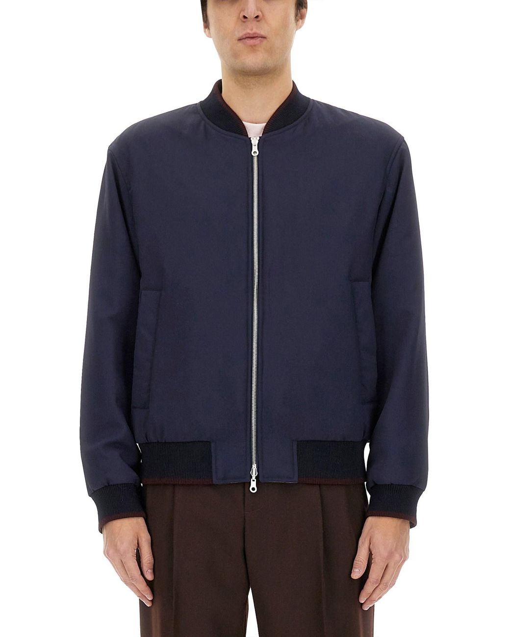 Dries Van Noten Blue Reversible Bomber Jacket
