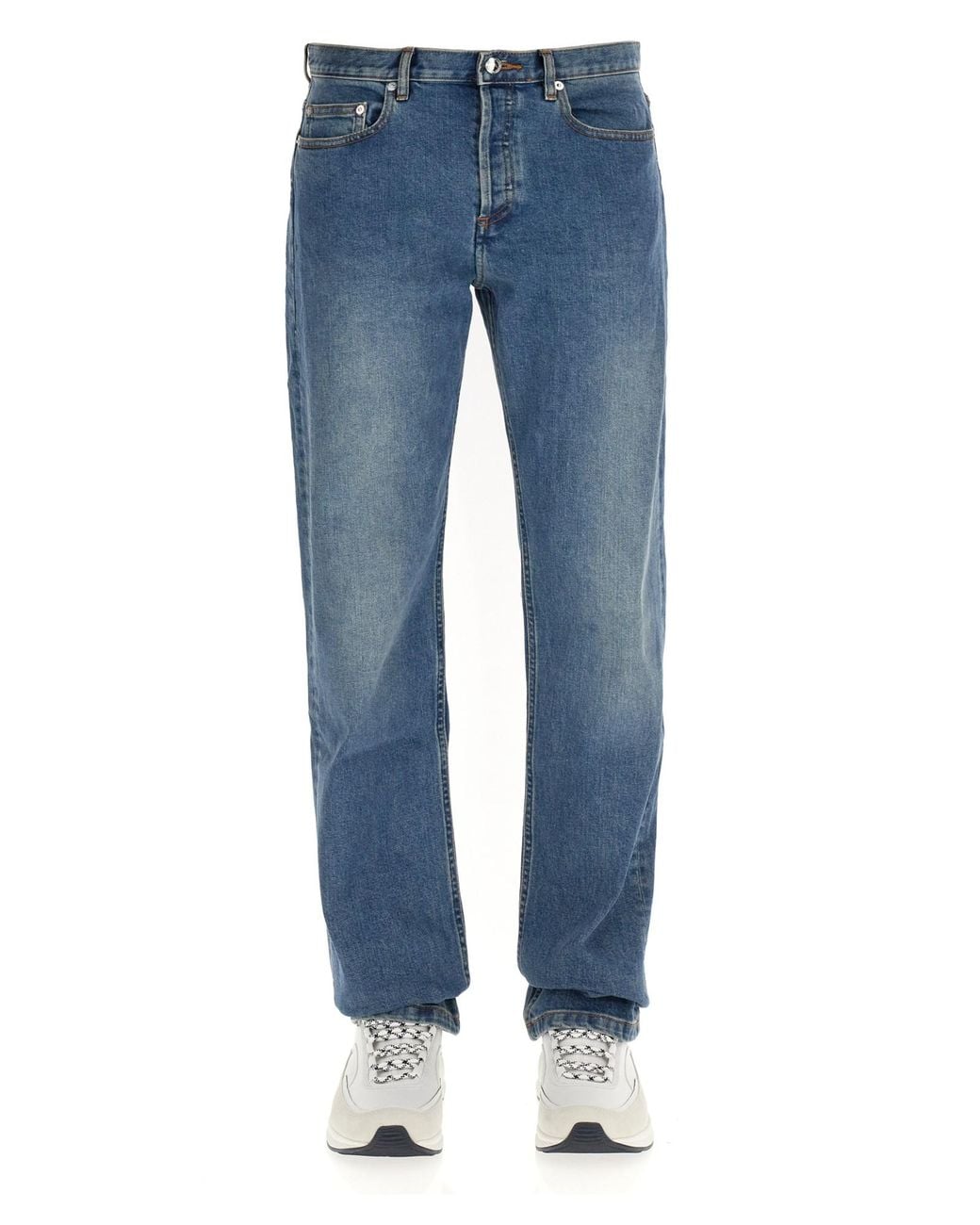 A.P.C. Blue Straight Leg Jeans for men