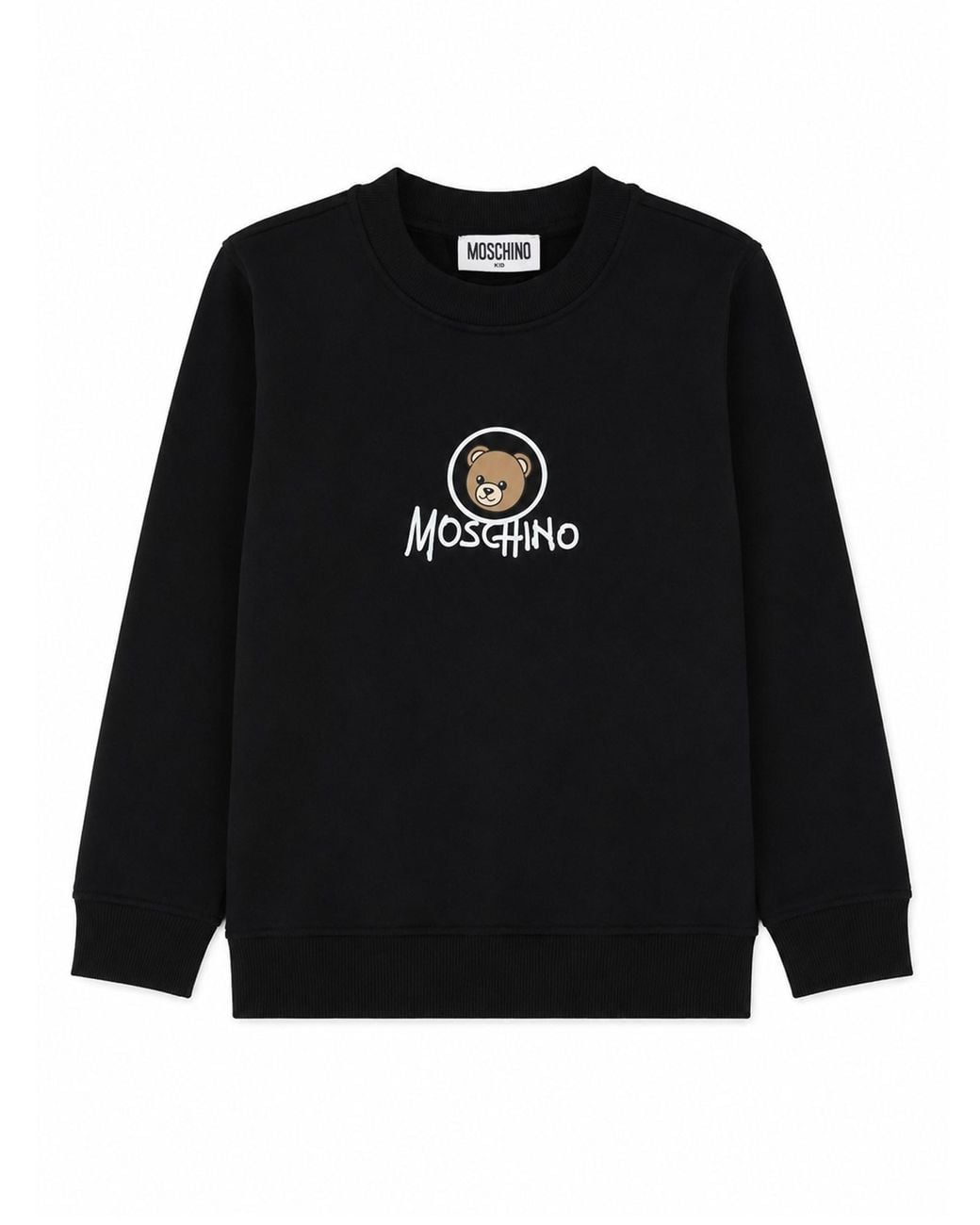 Moschino Black Felpa Girocollo Con Stampa Teddy Bear