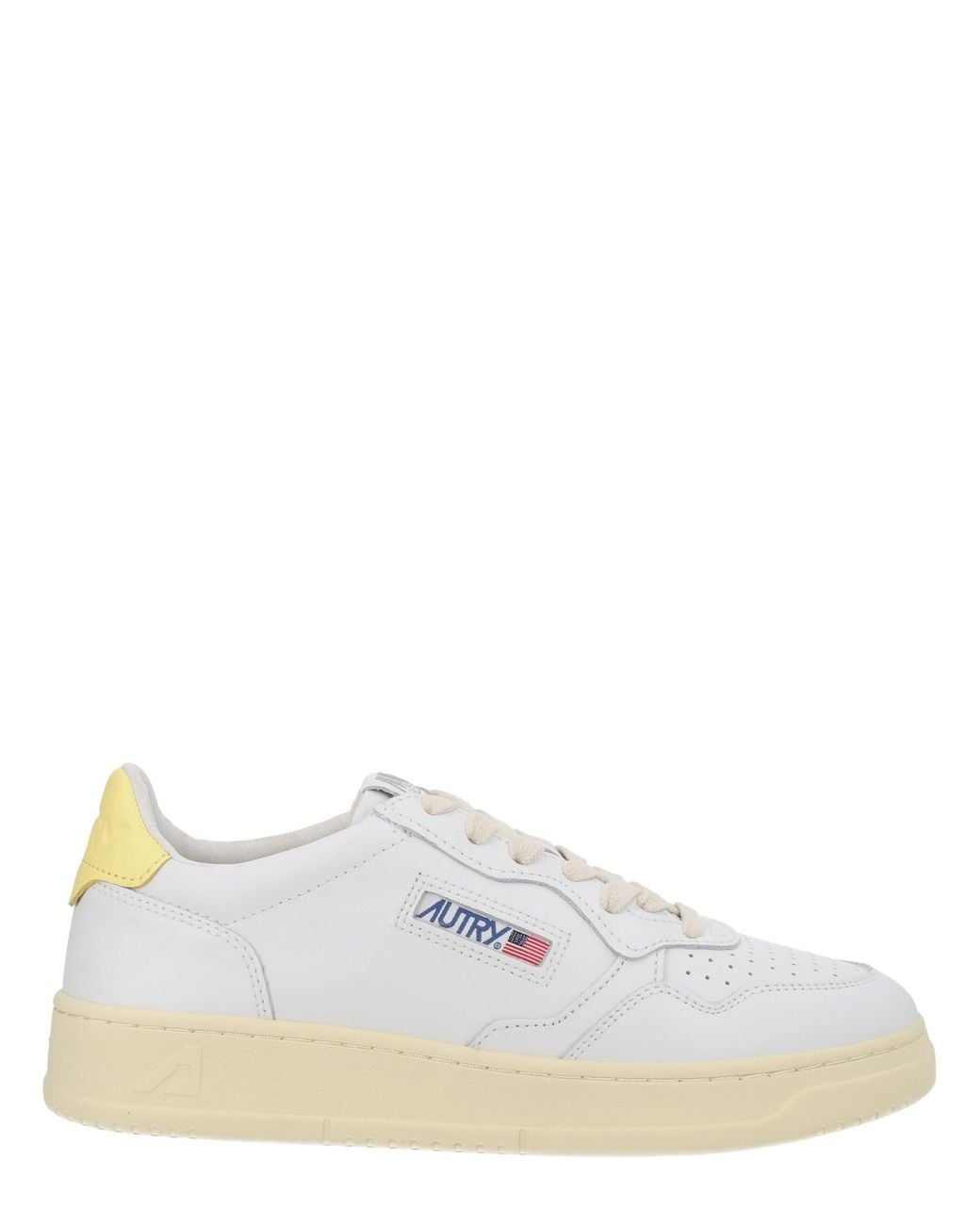 Autry White "Medalist Low" Sneaker