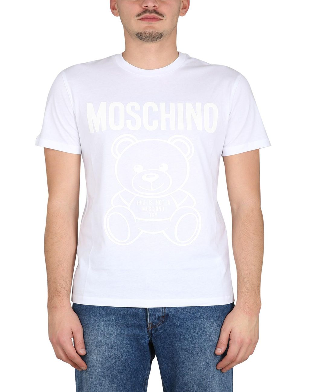Moschino White Teddy Bear Organic Jersey T-Shirt for men