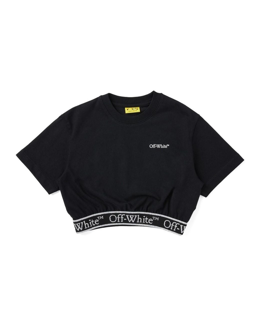 Off-White c/o Virgil Abloh Black Crop T-Shirt With Logo