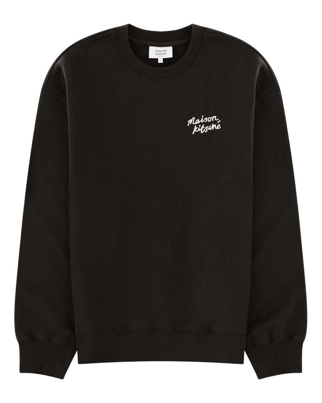 Maison Kitsuné Black Profile Fox Stripe Collar Casual Shirt for men
