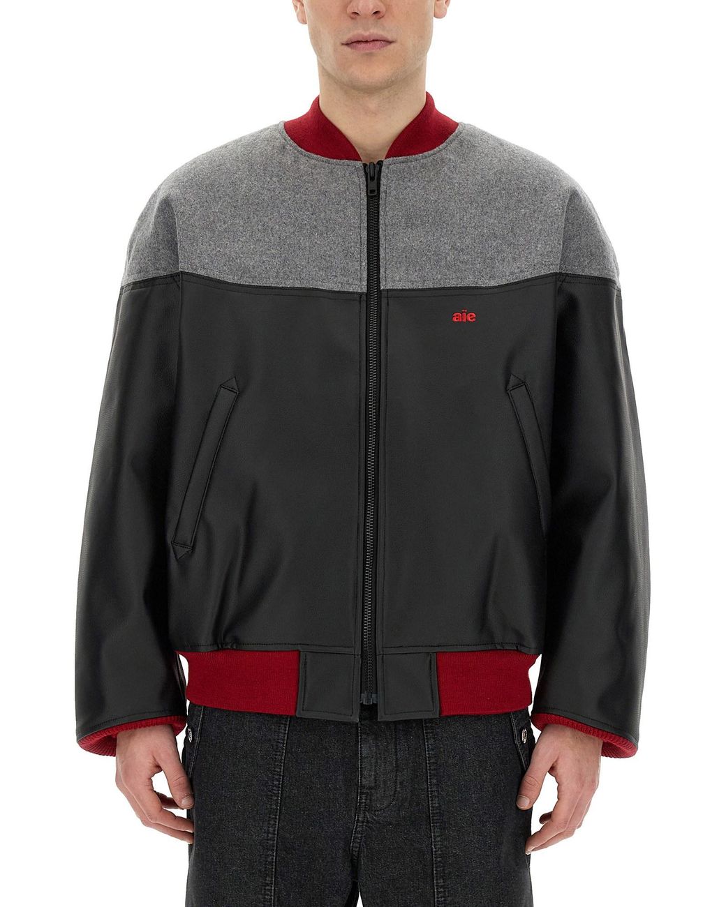 A.I.E. Gray Jacket With Logo for men