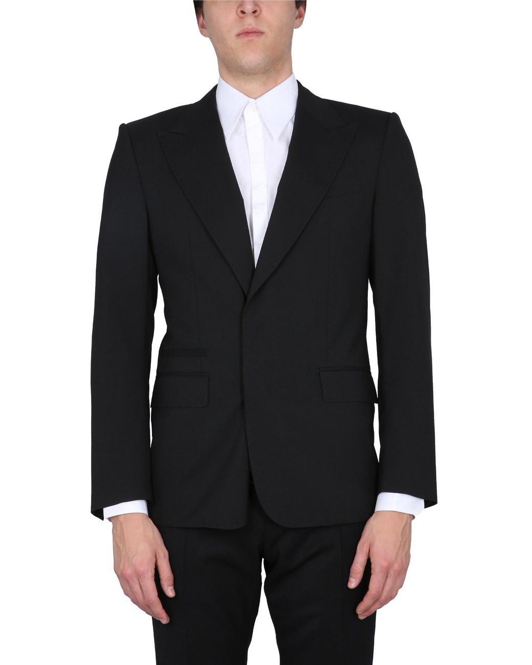 Dolce & Gabbana Black Single-Breasted Jacket With Peaked Lapels for men