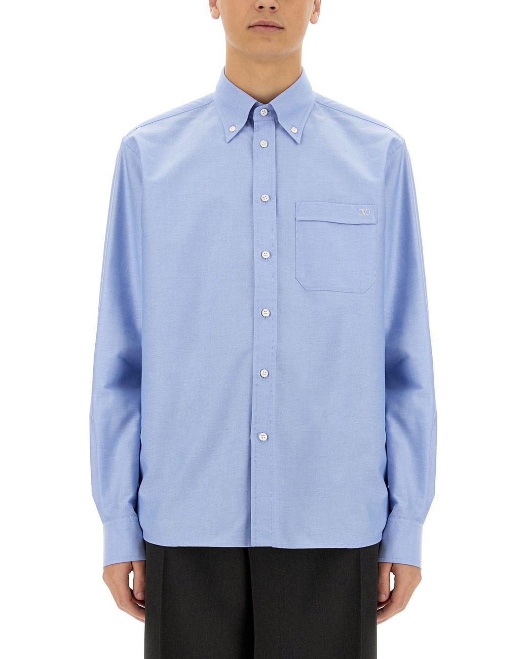 Valentino Blue "Vlogo Signature" Shirt for men