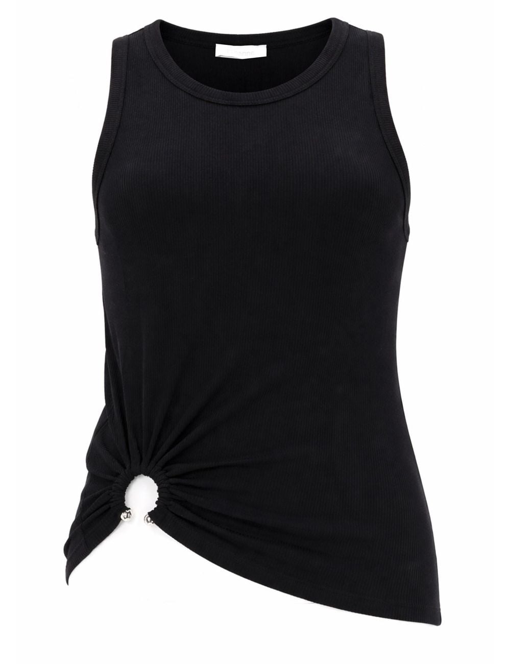 Rabanne Black Top Con Piercing