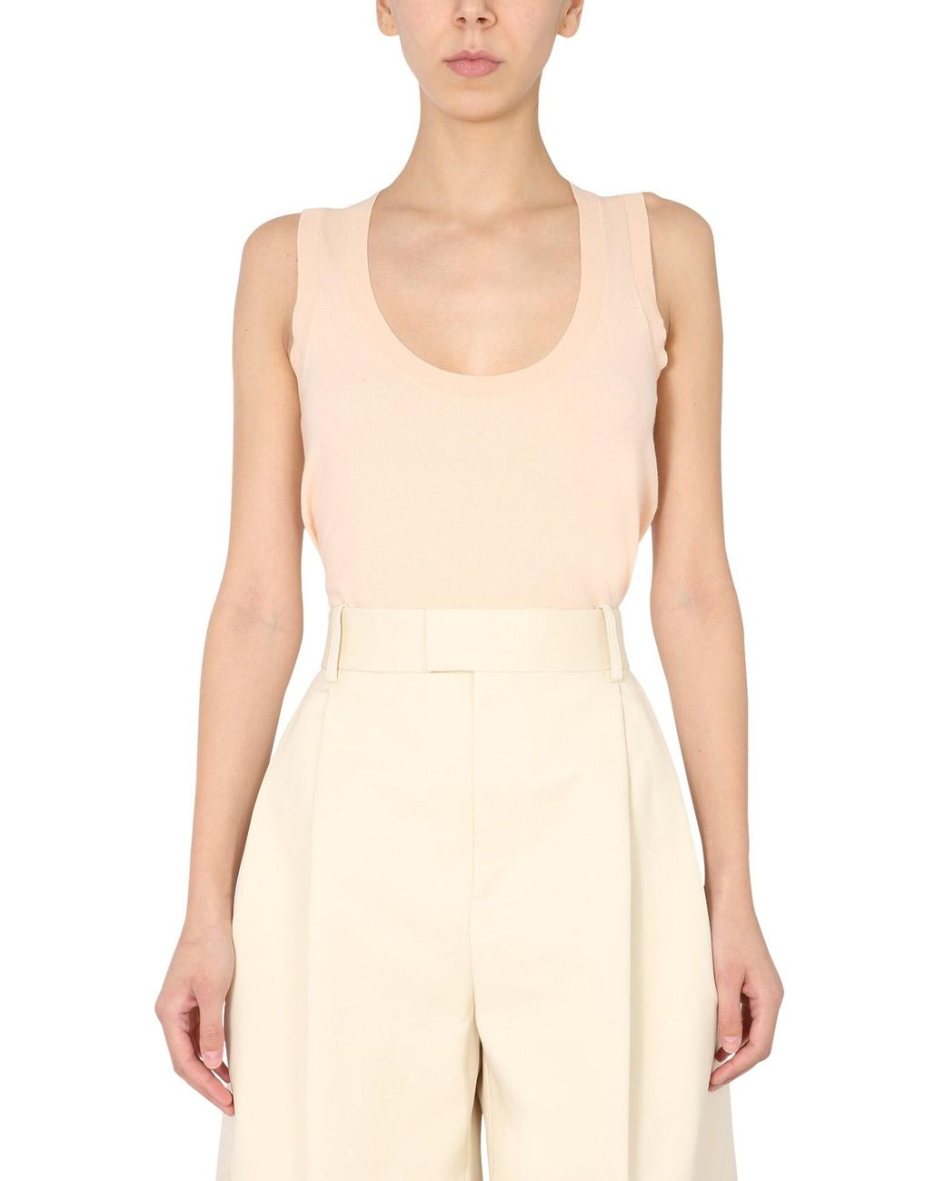 Bottega Veneta Natural Light Sweater Without Sleeves