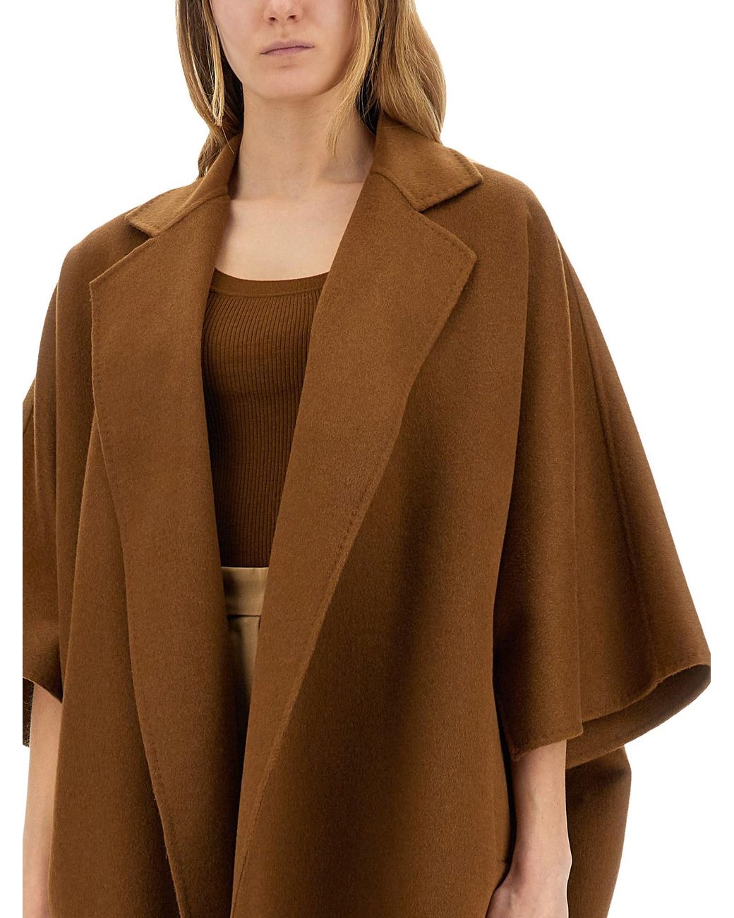 Cappotto A Cappa di Max Mara in Brown