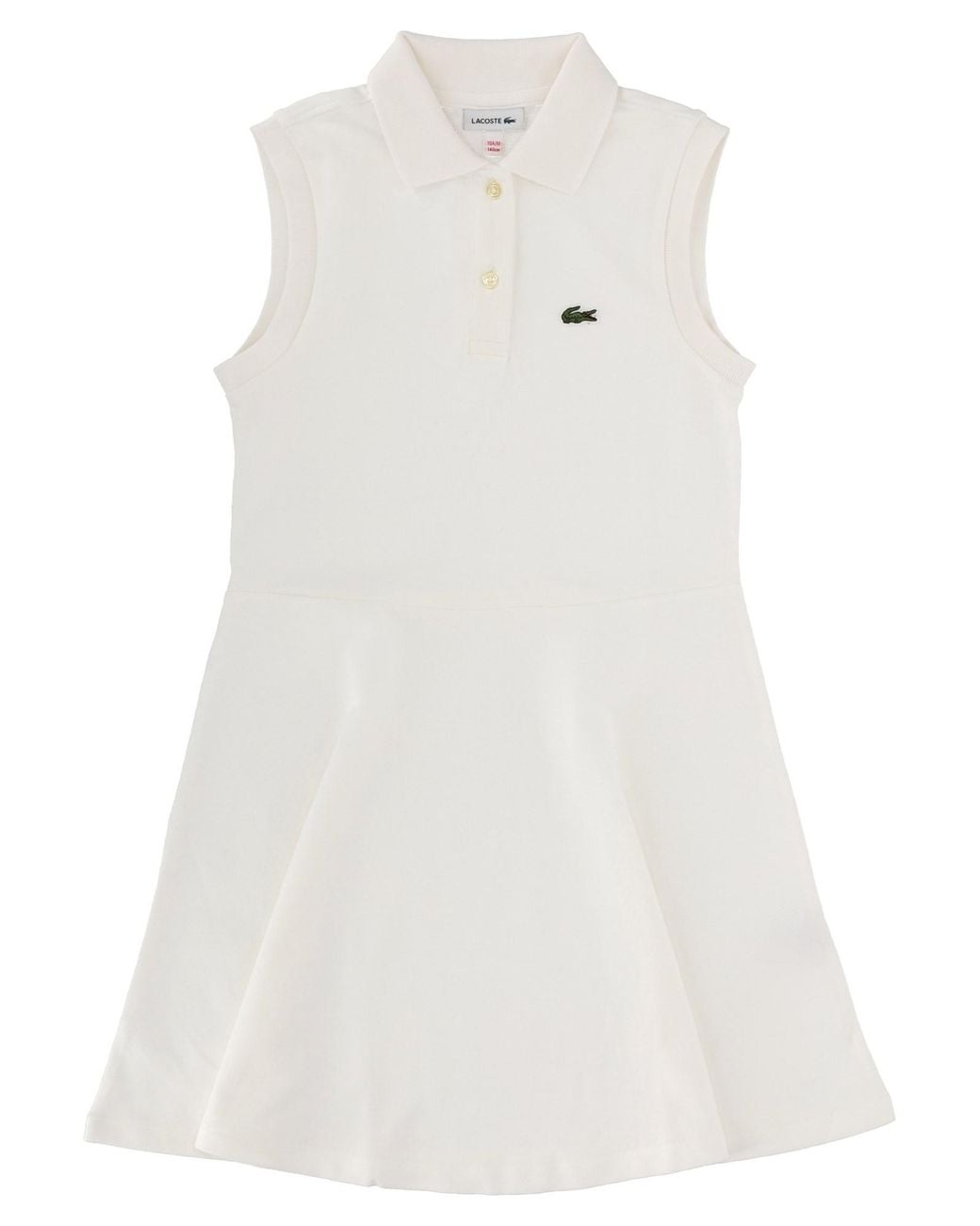 Lacoste White Vestito Senza Maniche Con Logo