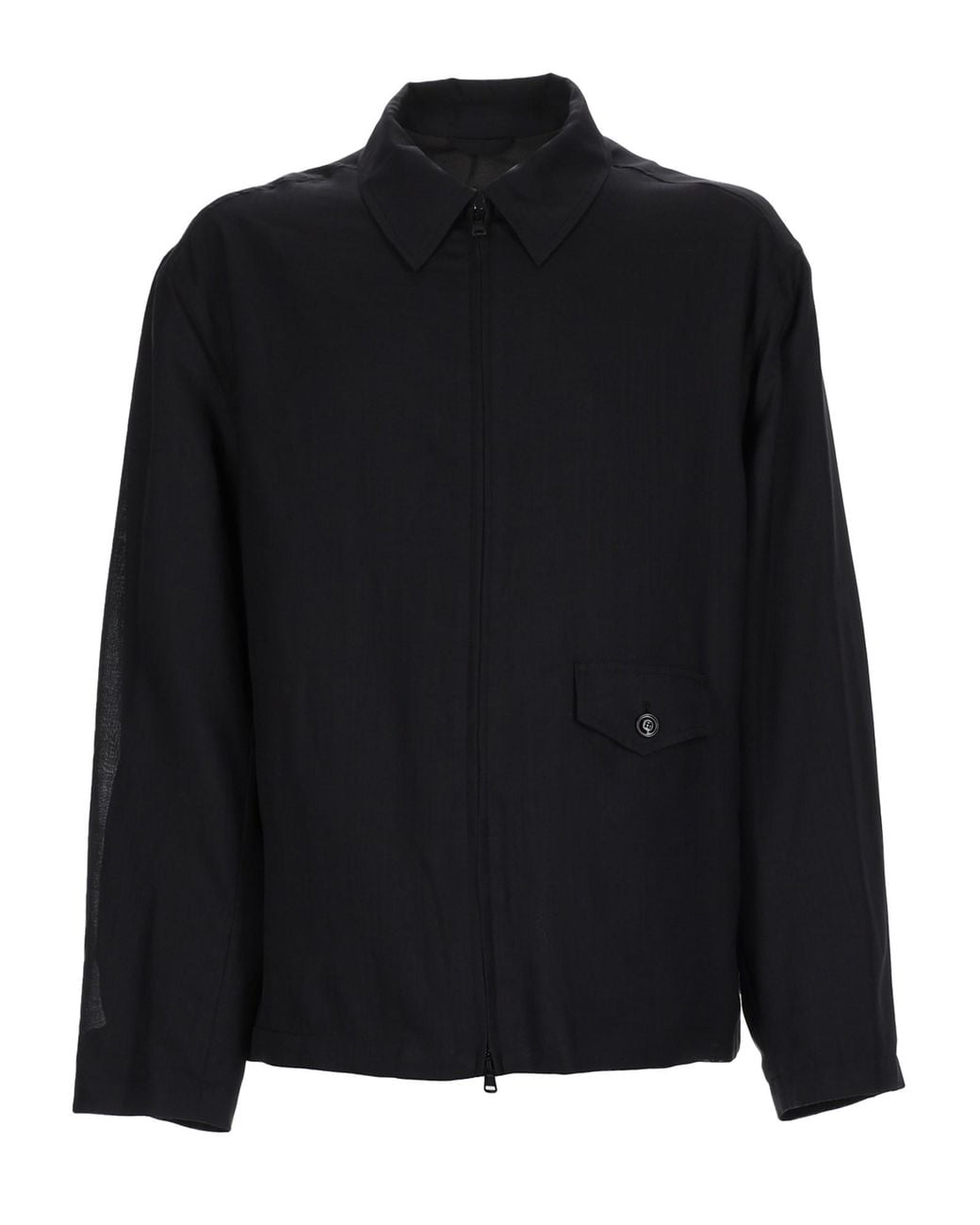 Our Legacy Black Solid Shirt Collar Jacket for men