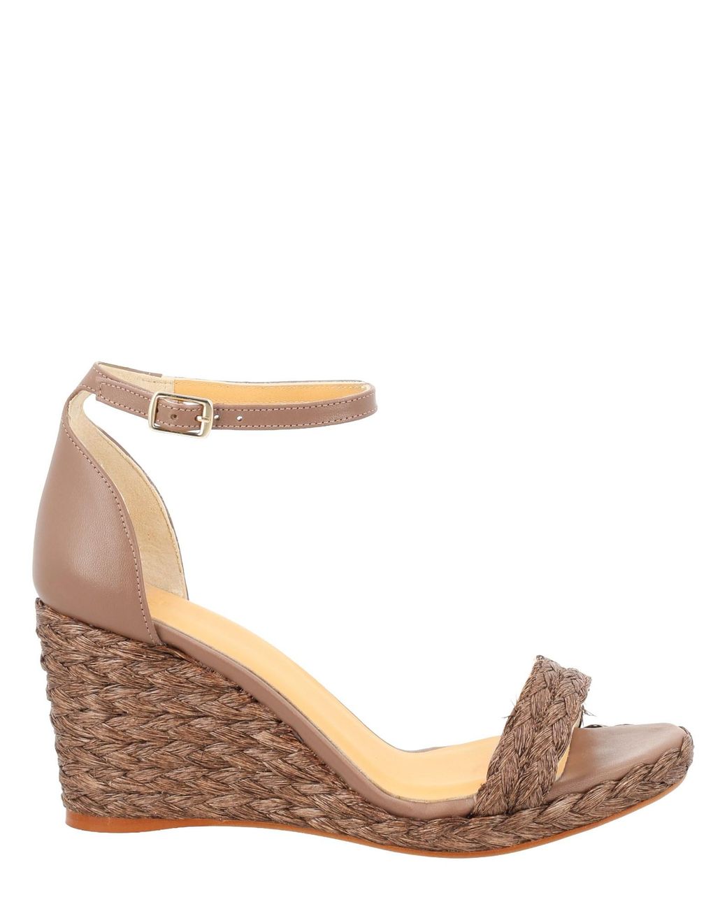 Castaner Brown Castañer Leather Raffia Heel