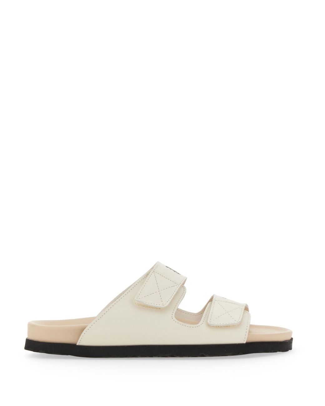 Palm Angels White Logo Suede Double-strap Sandals for men