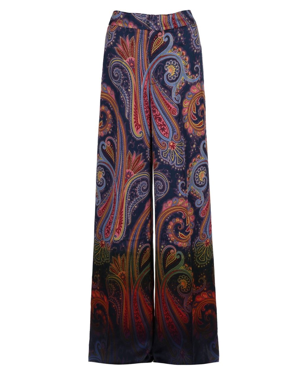 Etro Multicolor Paisley Print Envers Satin Trousers Viscose