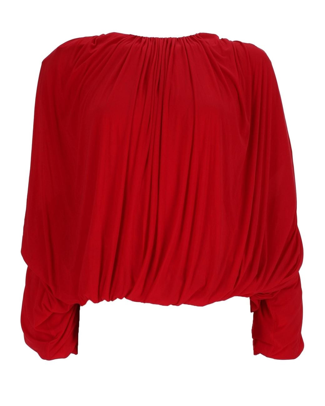 Magda Butrym Red Top Drappeggiato