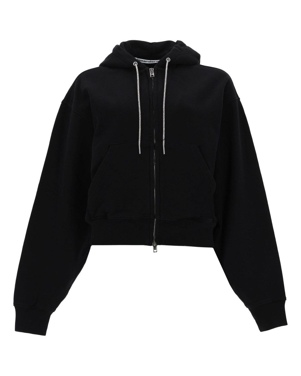 Alexander Wang Black Felpa Con Zip E Cappuccio