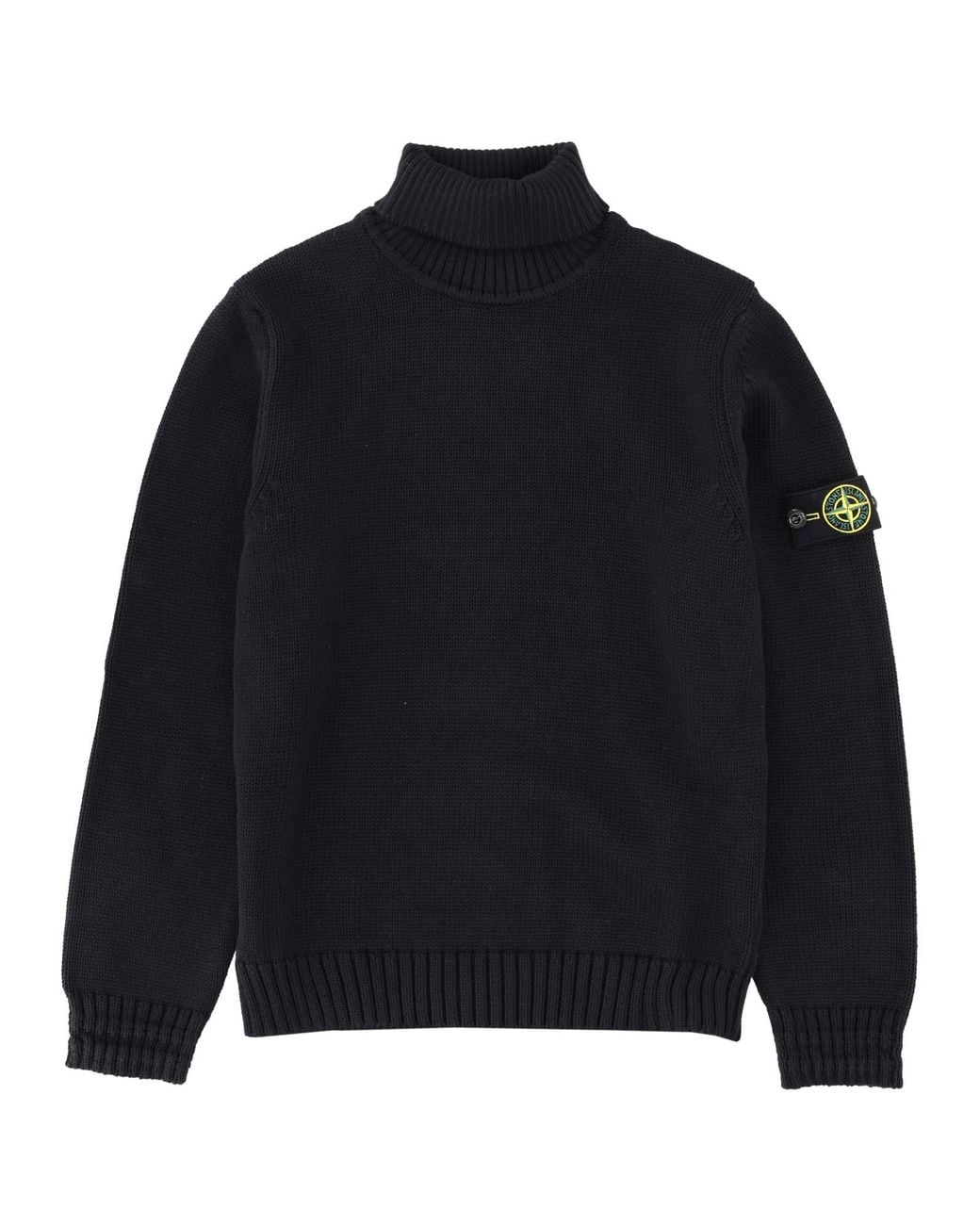 Stone Island Blue Maglia A Collo Alto Con Logo