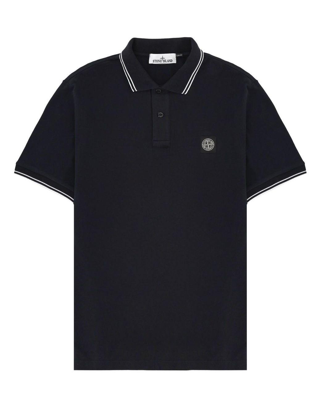 Stone Island Black Organic Cotton Polo Shirt for men
