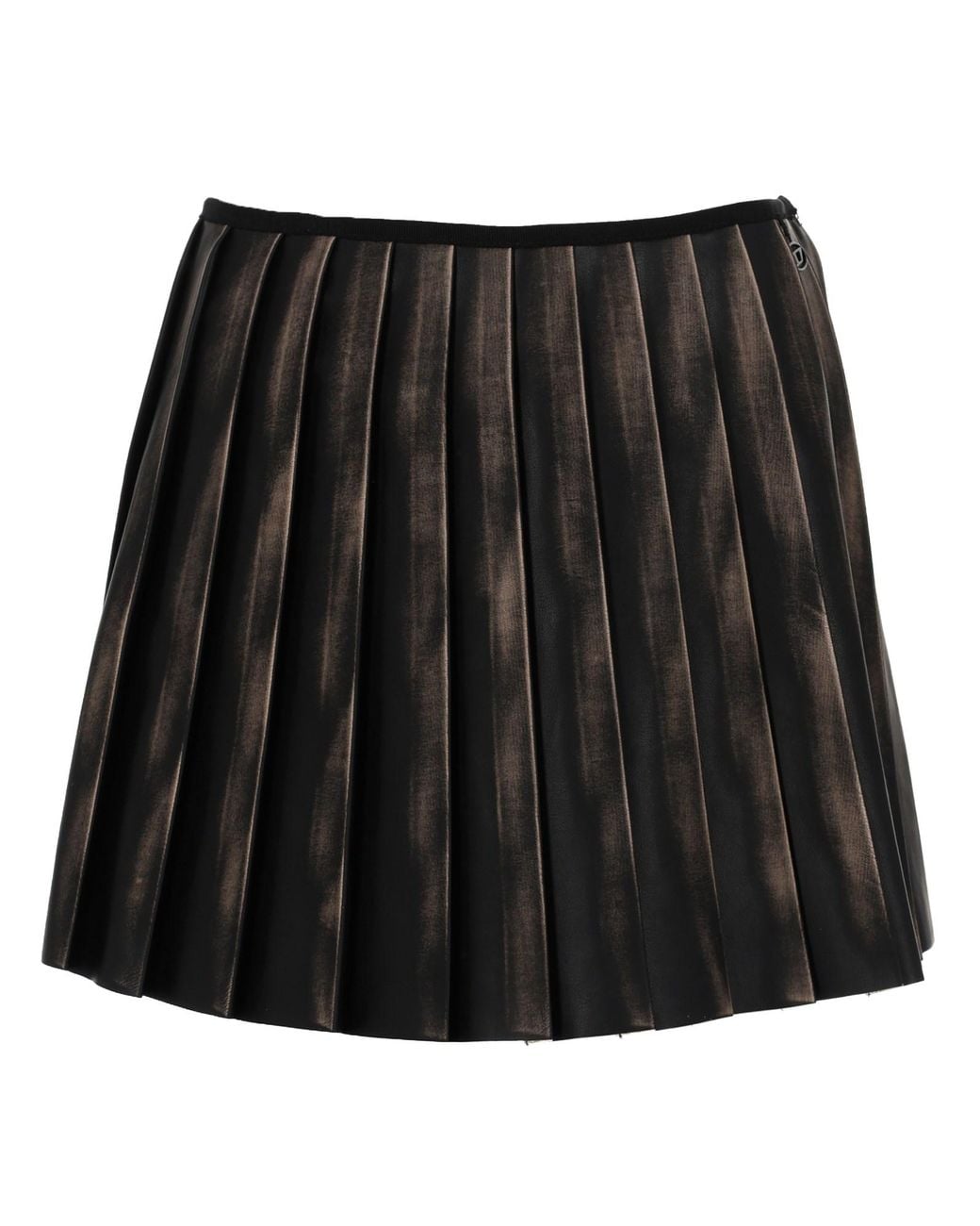 DIESEL Black Gonna Plissé Con Effetto Distressed