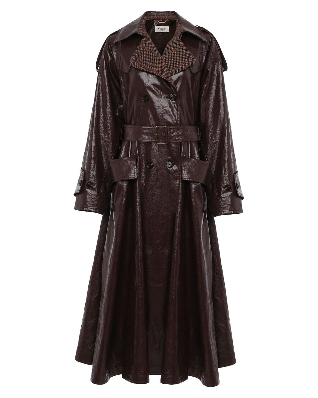Chloé Brown Belted Buttoned Coat