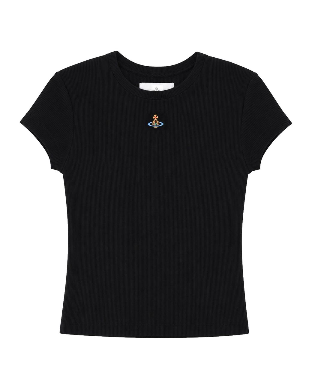 Vivienne Westwood Black Fitted Short-Sleeve Ribbed Viscose-Blend T-Shirt