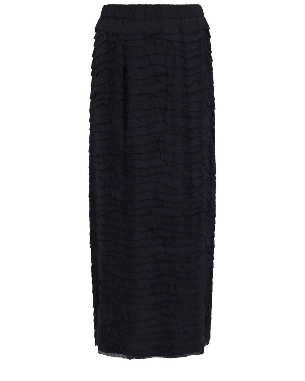 Alysi Black Gonna Midi Con Ruches